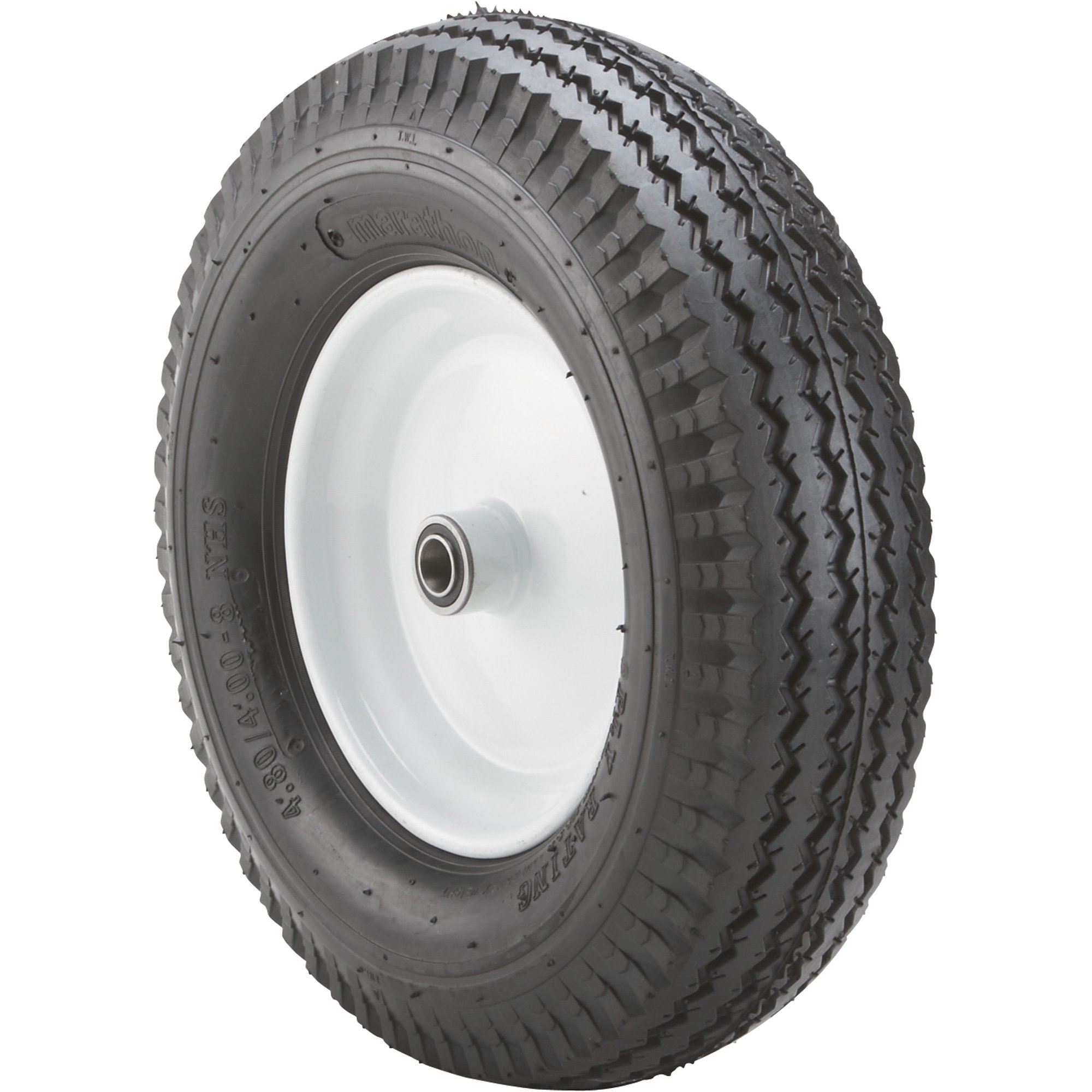 Please see replacement item# 50838. Marathon Tires Pneumatic, Heavy-Duty Wheelbarrow Tire — 3/4in. Bore, 4.80/4.00-8in.